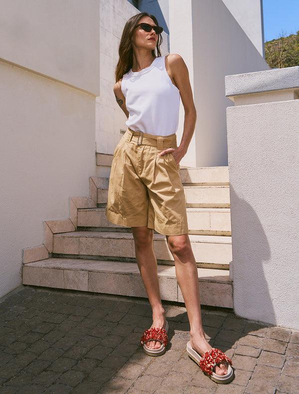 Laidbacklondon Ren Handcrafted Floral Crochet Slide Sandals Rust