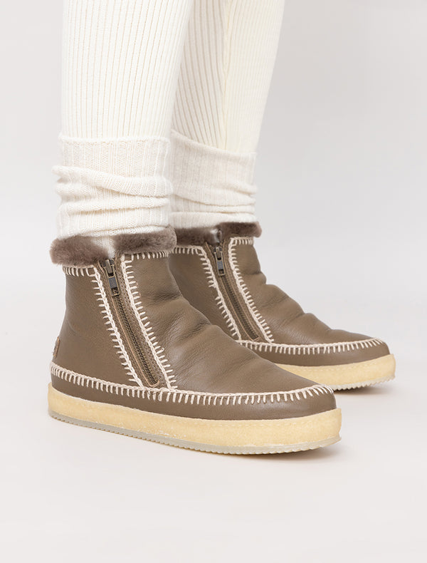 Laidbacklondon Setsu Crochet Ankle Boot Otter Leather Natural