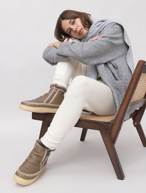 Laidbacklondon Setsu Crochet Ankle Boot Otter Leather Natural