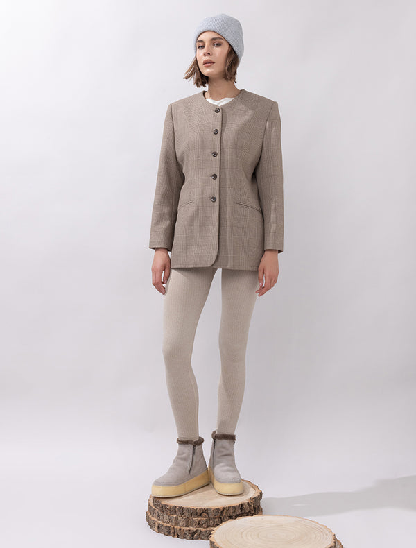 Laidbacklondon Setsu Platform Crochet Ankle Boot Fossil Suede Light Grey