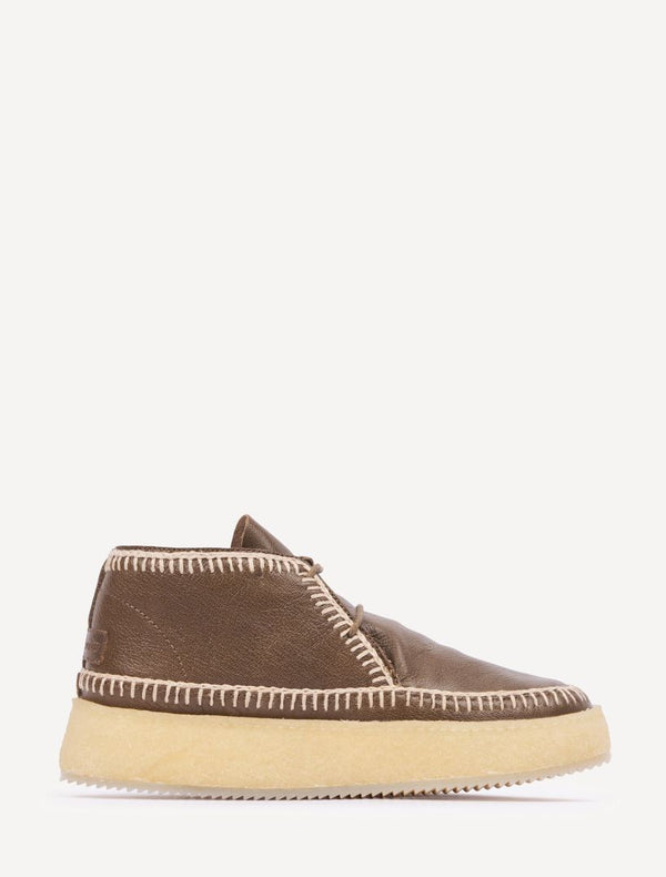 laidbacklondon Shenje Low Platform Boots Otter Leather Natural