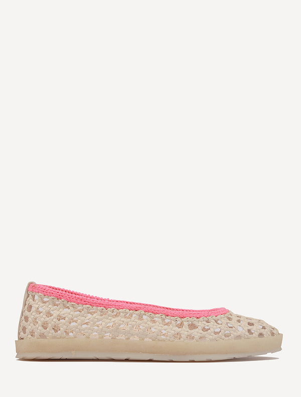Laidbacklondon Weeve Handwoven Leather Ballet Flats Baby Pink