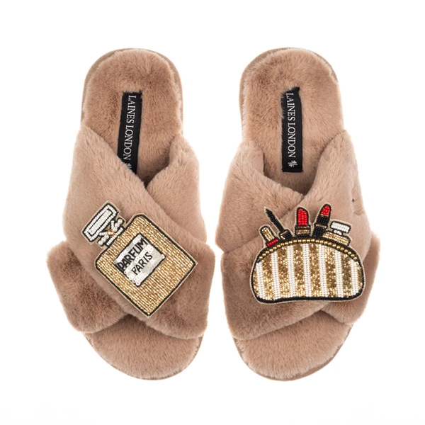 Laines London Classic Laines Slippers With Beauty Queen Brooches