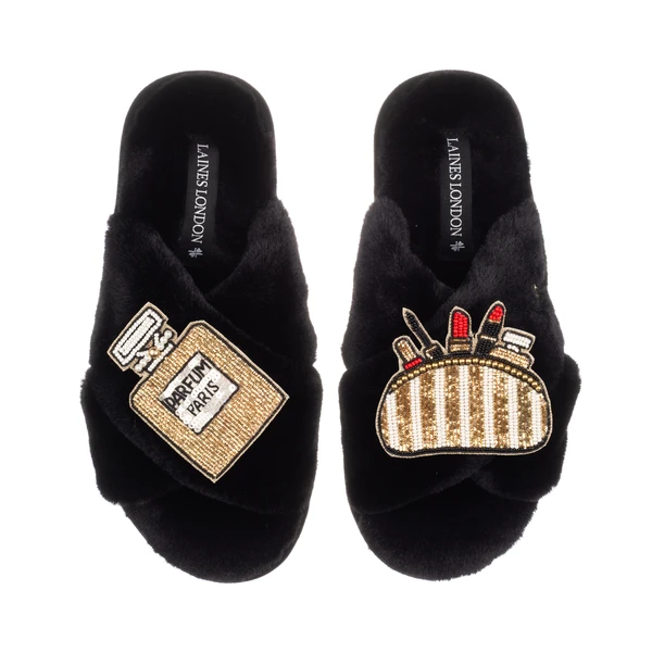 Laines London Classic Laines Slippers With Beauty Queen Brooches