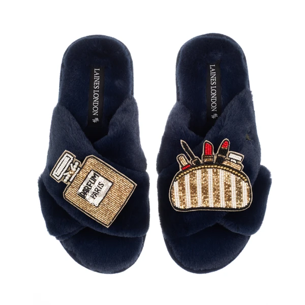 Laines London Classic Laines Slippers With Beauty Queen Brooches