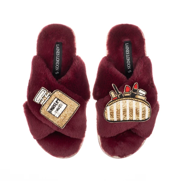laines london Classic Laines Slippers With Beauty Queen Brooches