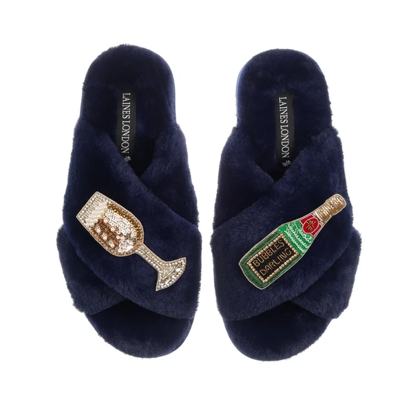 Laines London Classic Laines Slippers With Bubbles Darling Brooches