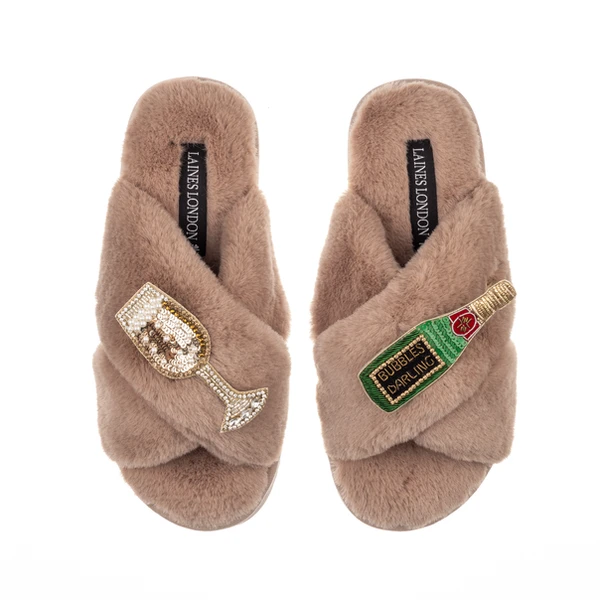 Laines London Classic Laines Slippers With Bubbles Darling Brooches