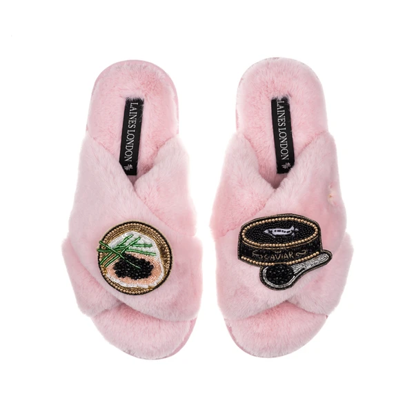Laines London Classic Laines Slippers With Caviar & Blini Brooches