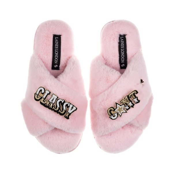 Laines London Classic Laines Slippers With Classy C*nt Brooches