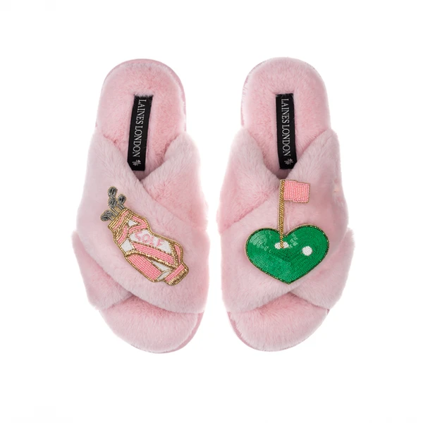 laines london Classic Laines Slippers With Golfer Brooches