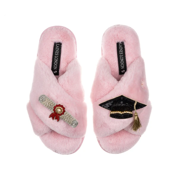 Laines London Classic Laines Slippers With Graduation Brooches