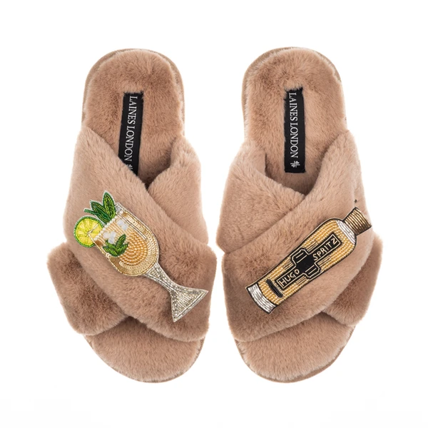 Laines London Classic Laines Slippers With Hugo Spritz Brooches