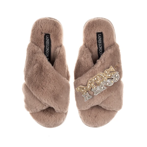 Laines London Classic Laines Slippers With Mrs Brooch