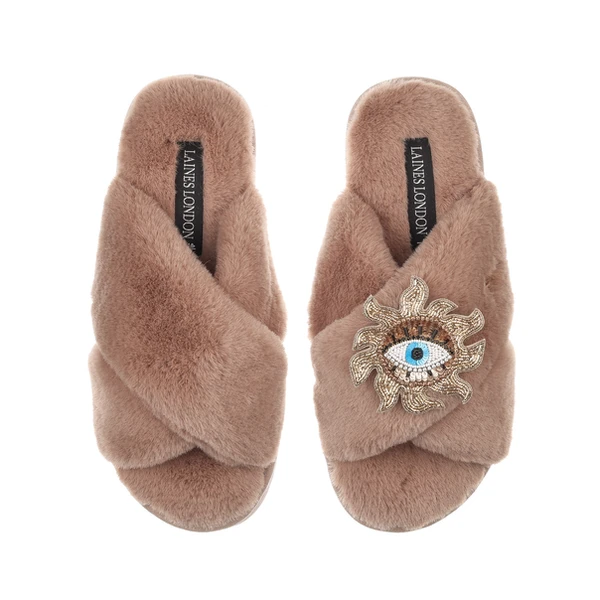 laines london Classic Laines Slippers With Mystic Eye Brooch