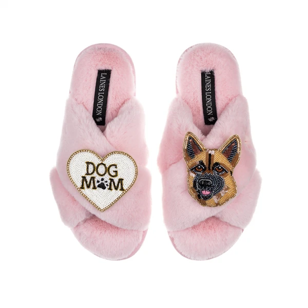 laines london Classic Laines Slippers With Roxy The German Shepherd & Dog Mum/Mom Brooches
