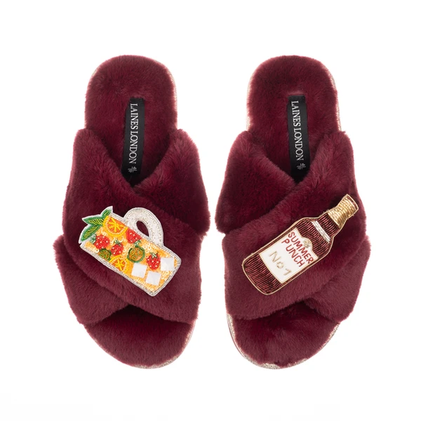 laines london Classic Laines Slippers With Summer Punch Brooches