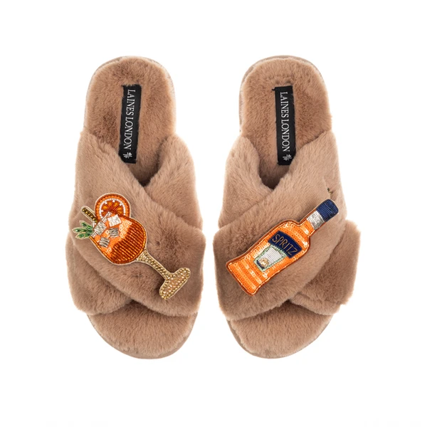 Laines London Classic Laines Slippers With Summer Spritz Brooches