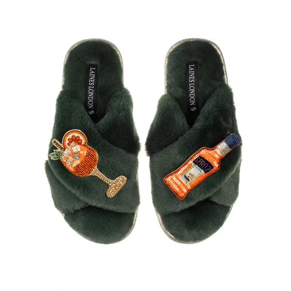 Laines London Classic Laines Slippers With Summer Spritz Brooches