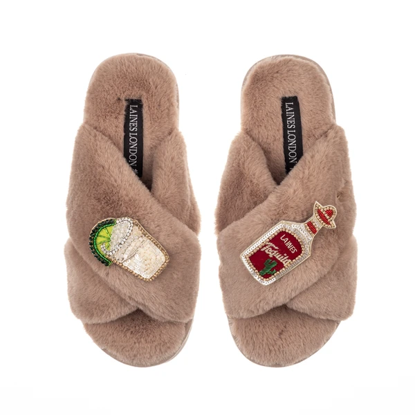 laines london Classic Laines Slippers With Tequila Slammer Brooches