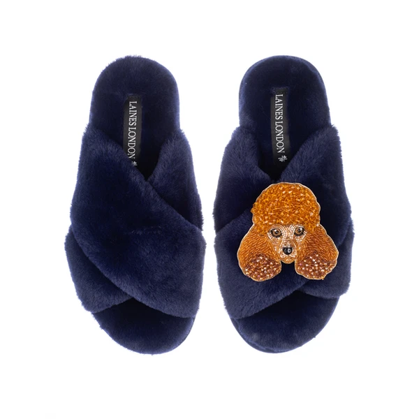Laines London Classic Laines Slippers With Tutu The Poodle Brooch