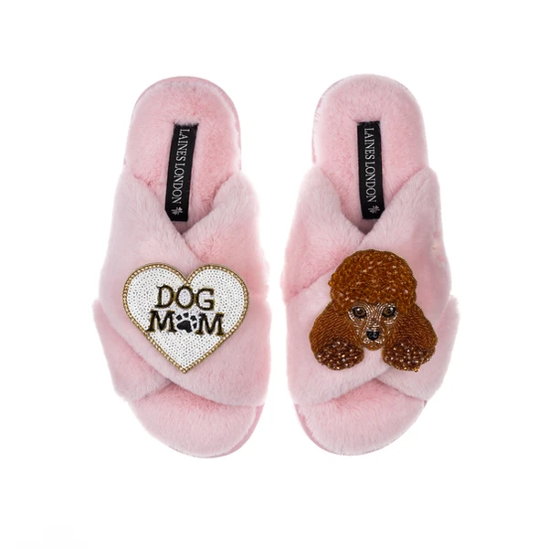 Laines London Classic Laines Slippers With Tutu The Poodle & Dog Mum / Mom Brooches