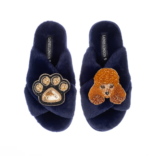 Laines London Classic Laines Slippers With Tutu The Poodle & Paw Brooches