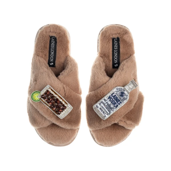 Laines London Classic Laines Slippers With Vodka & Coke Brooches