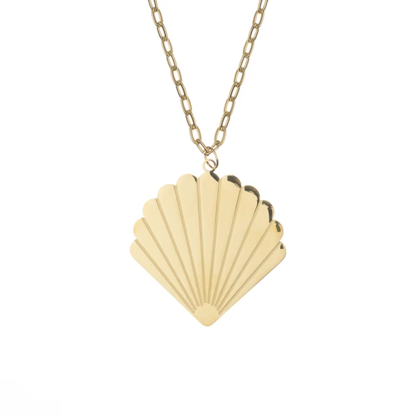 Laines London Gold Seashell Statement Collar Necklace