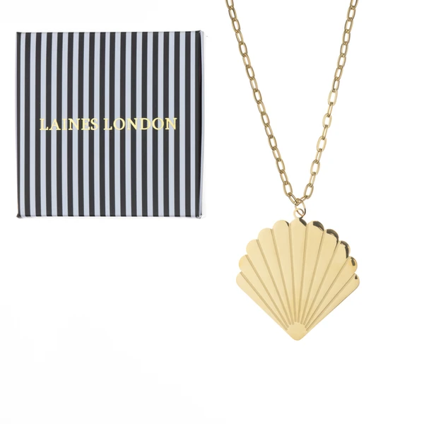 Laines London Gold Seashell Statement Collar Necklace