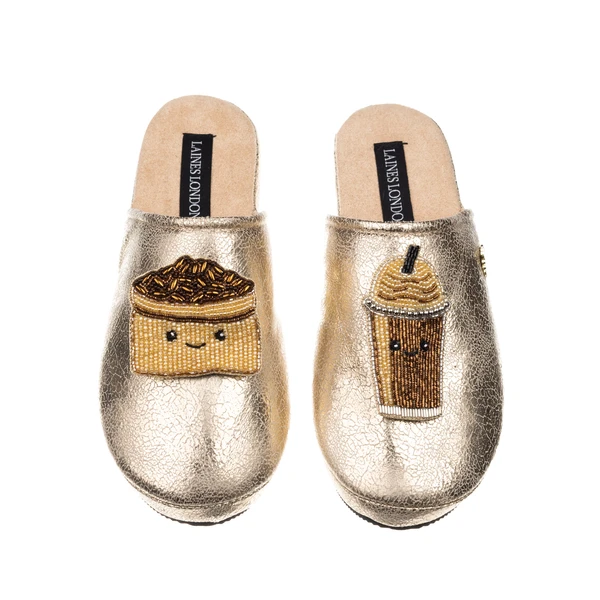 Laines London Gold Softies With Laines Lovables Coffee Beans & Frappe Brooches