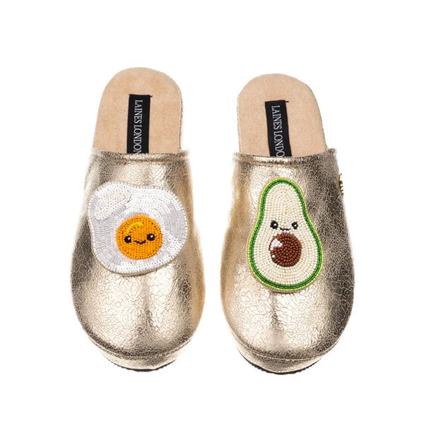 laines london Gold Softies With Laines Lovables Egg & Avocado Brooches