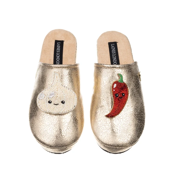 laines london Gold Softies With Laines Lovables Garlic & Chilli Brooches