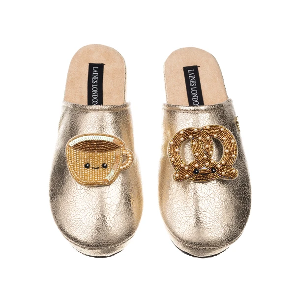 laines london Gold Softies With Laines Lovables Hot Chocolate & Pretzel Brooches