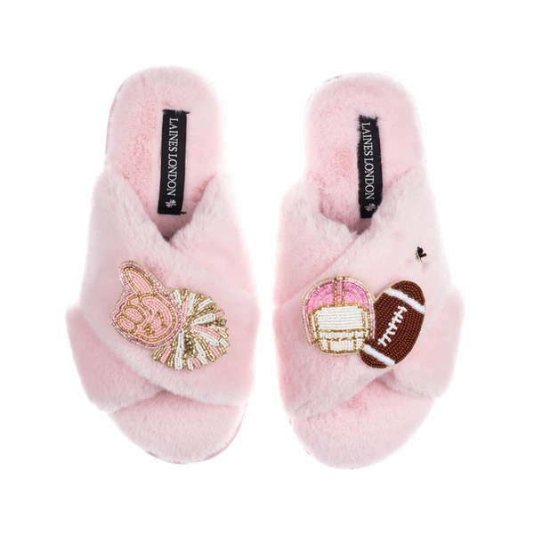 Laines London Laines Classic Slippers With American Football Brooches
