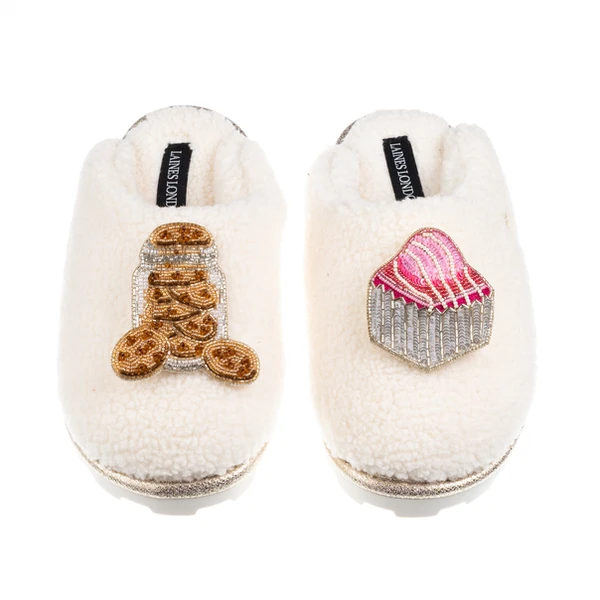 Laines London Laines X Juliet Closed Toe Slippers With Cookie Jar & French Fancy Brooches