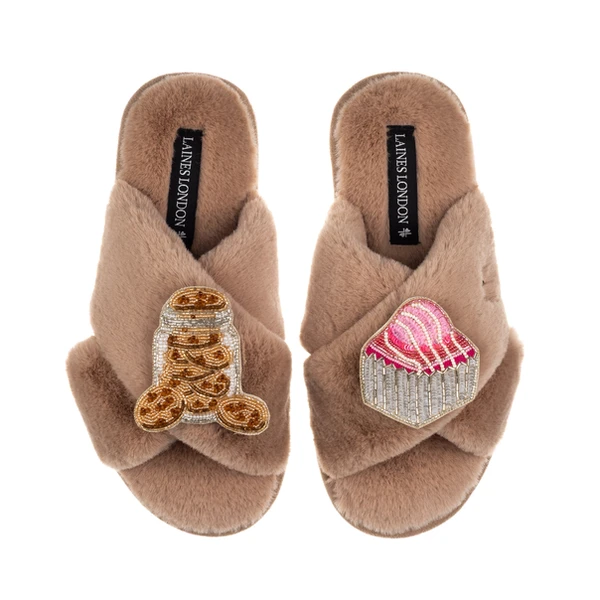 Laines London Laines X Juliet Slippers With Cookie Jar & French Fancy Brooches