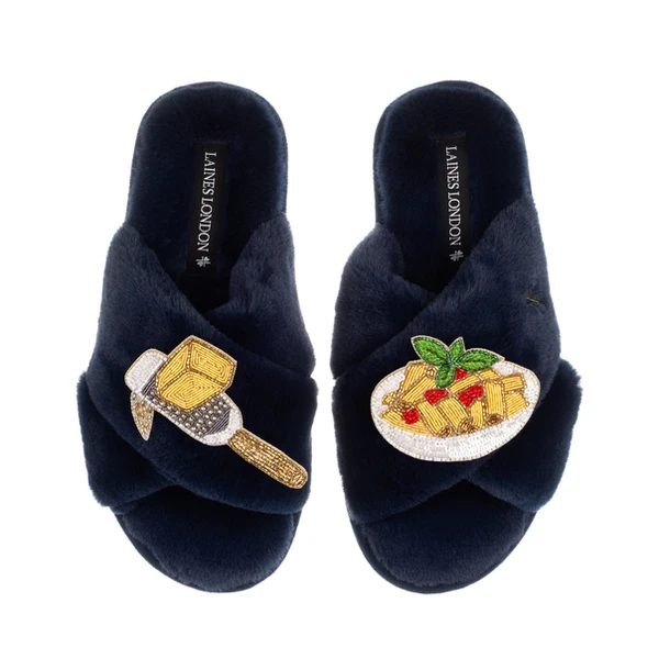 Laines London Laines X Juliet Slippers With Parmesan & Pasta Brooches