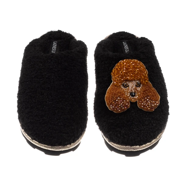 Laines London Teddy Closed Toe Slippers With Tutu The Poodle Brooch
