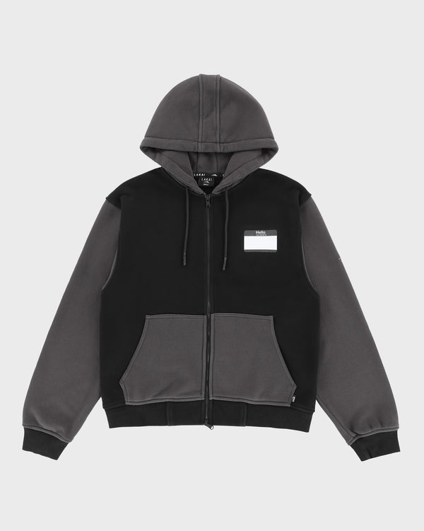 lakai 'Hello My Name Is' Zip Up Hoodie BLACK