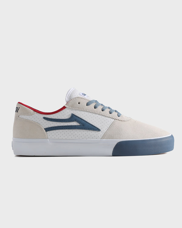 lakai Manchester WHITE SUEDE NAVY PERF