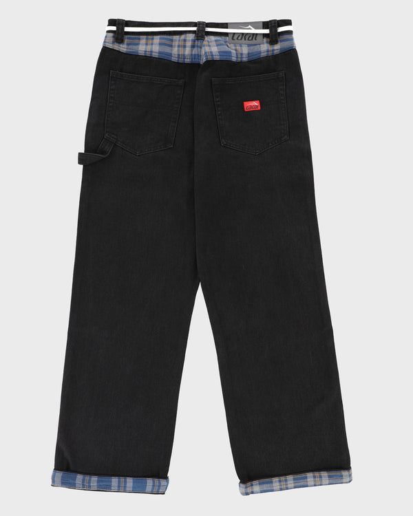 Lakai Plaid Contrast Wide Leg Denims BLACK