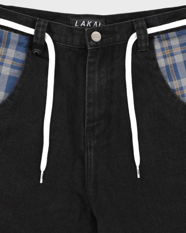 Lakai Plaid Contrast Wide Leg Denims BLACK