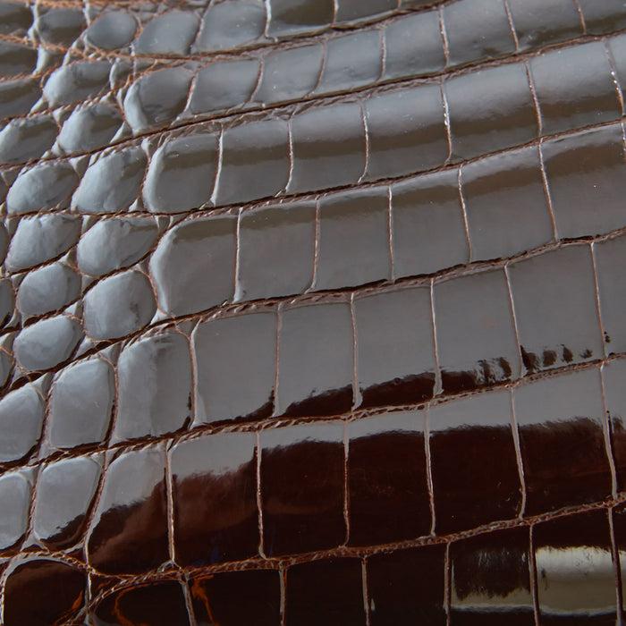 Lambertson Truex 182 Framed Clutch - Dark Brown Crocodile