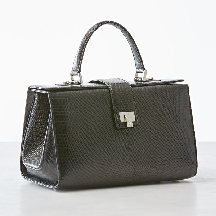 Lambertson Truex Andi Top Handle - Medium - Black Lizard