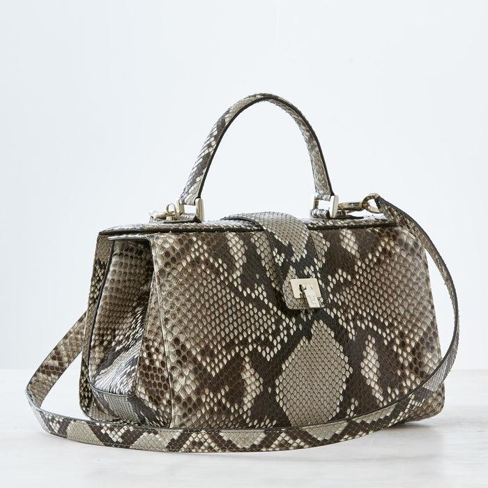 Lambertson Truex Andi Top Handle - Medium - Natural Python
