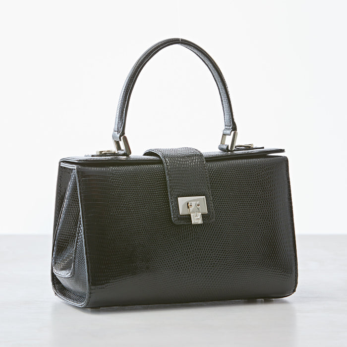 Lambertson Truex Andi Top Handle - Small - Black Lizard