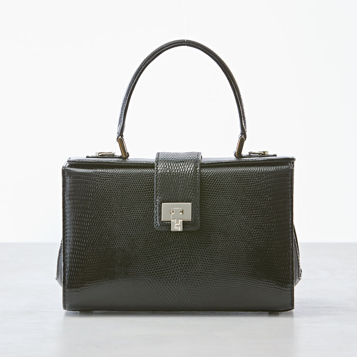 lambertson truex Andi Top Handle - Small - Black Lizard