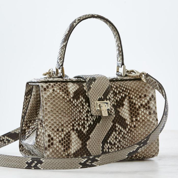Lambertson Truex Andi Top Handle - Small - Natural Python