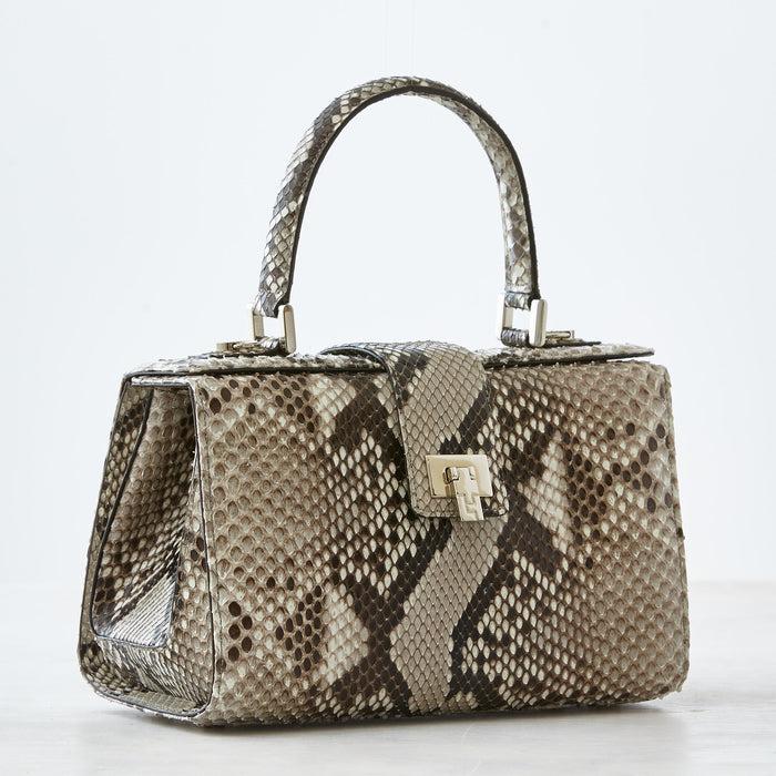 Lambertson Truex Andi Top Handle - Small - Natural Python